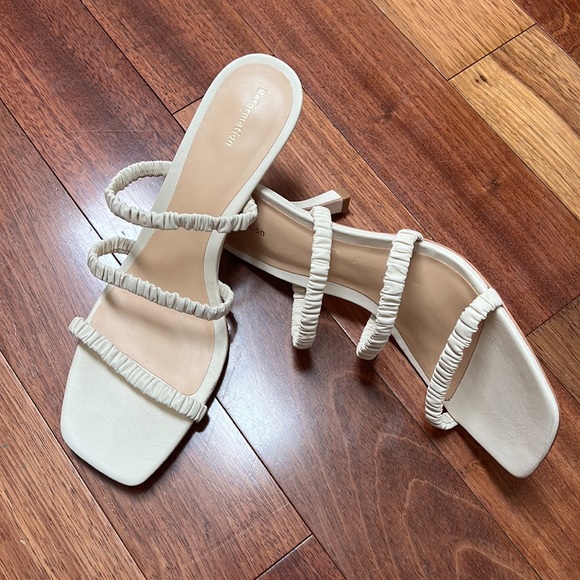 Reformation cream sandals heels new without box size 10.5 - Picture 4 of 5
